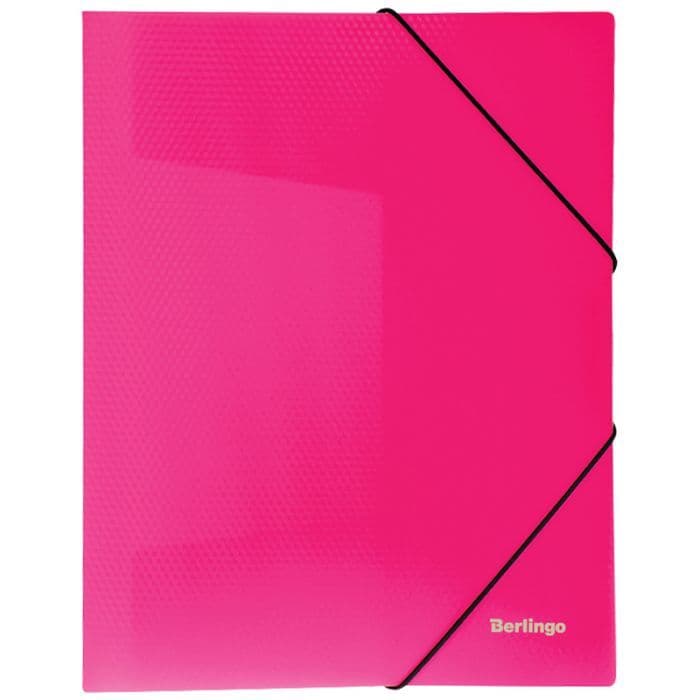 Папка на резинке Berlingo "Neon" А4, 500мкм, неоновая розовая - купить в магазине Кассандра, фото, 4620011434524, 