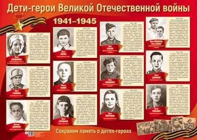 Плакат А2. Дети-герои Великой Отечественной войны - купить в магазине Кассандра, 4630076992846,  Плакат А2. Дети-герои Великой Отечественной войны - купить в магазине Кассандра, фото, 4630076992846,