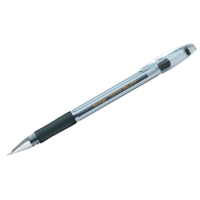 Ручка гелевая Berlingo "Techno-Gel Grip" черная, 0,5мм, грип - купить в магазине Кассандра, фото, 4260107473718, 