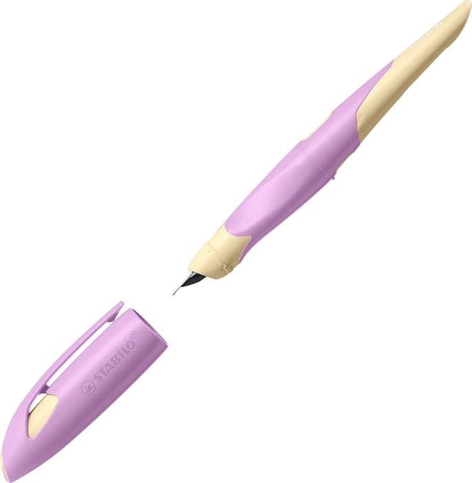 Ручка перьевая STABILO EASYbirdy Pastel Edition д/правшей М синяя, корпус розово-абрикосовый - купить в магазине Кассандра, фото, 4006381568906, 