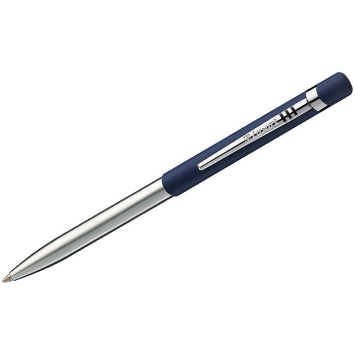 Ручка шариковая Luxor "Gemini" синяя, 1,0мм, корпус синий/хром, кнопочный механизм - купить в магазине Кассандра, фото, 8901069681976, 