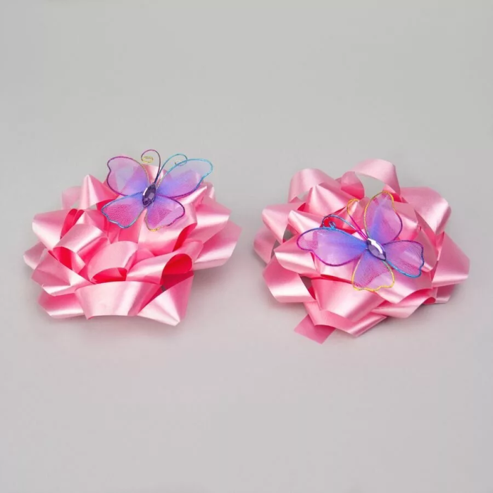 Бант-звезда+бабочка 11,5 см, розовый (2 шт./уп.) - купить в магазине Кассандра, фото, 4631160077685, 