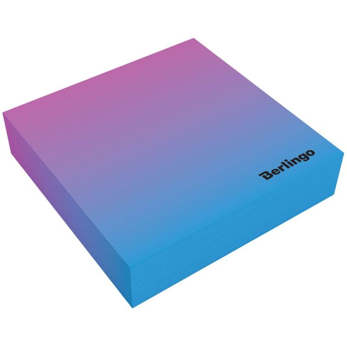 Блок для записи декоративный на склейке Berlingo "Radiance" 8,5*8,5*2см, голубой/розовый, 200л. - купить в магазине Кассандра, фото, 4670028117675, 