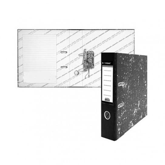 Папка-регистратор LITE 55 мм мрамор черный метал.окант. собранный - купить в магазине Кассандра, фото, 4602723068921, 