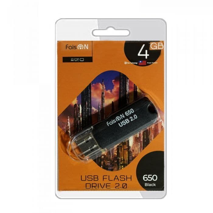 Флеш-диск " FaisON " 4GB 650 черный USB 2.0 - купить в магазине Кассандра, фото, 2001909598634, 