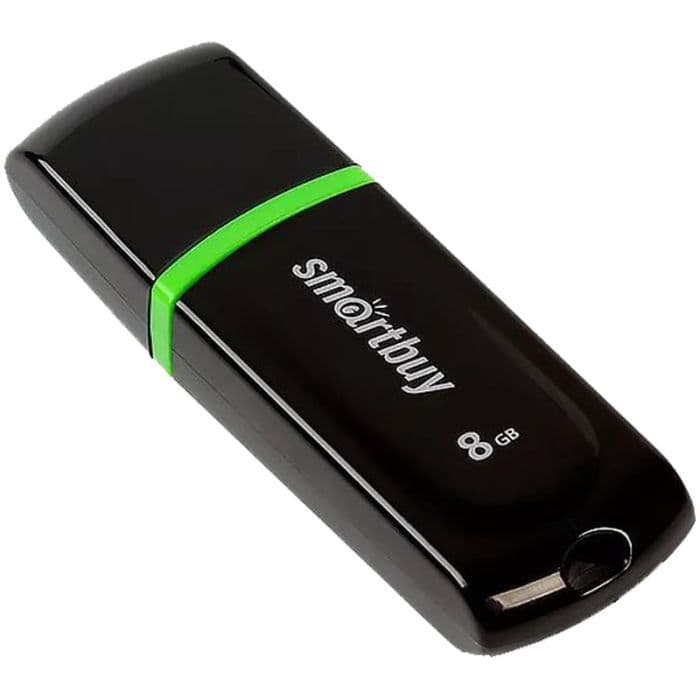 Память Smart Buy "Paean"  8GB, USB 2.0 Flash Drive, черный - купить в магазине Кассандра, фото, 4690626031289, 