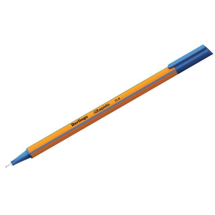 Ручка капиллярная Berlingo "Rapido" синяя, 0,4мм, трехгранная - купить в магазине Кассандра, фото, 2500038152583, 