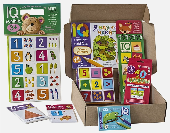 Базовый комплект IQ-игр для знакомства с цифрами и фигурами (посылка) - купить в магазине Кассандра, фото, 9785811278787, 