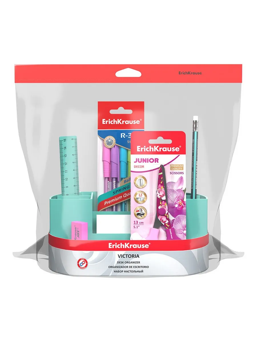 Настол. набор ErichKrause VICTORIA PASTEL 9 пр. мятный пластик