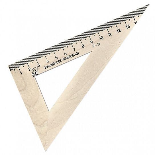 Треугольник деревянный 30 гр 15 см - купить в магазине Кассандра, фото, 4601822000177, 