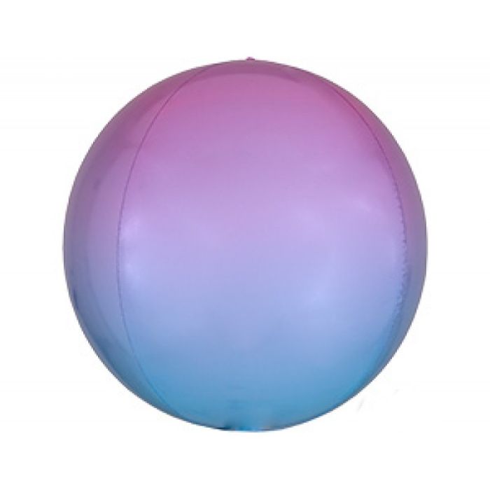 Шар Ф16" СФЕРА 3D Мрамор розово-голубой 38см - купить в магазине Кассандра, фото, 2500037702925, 