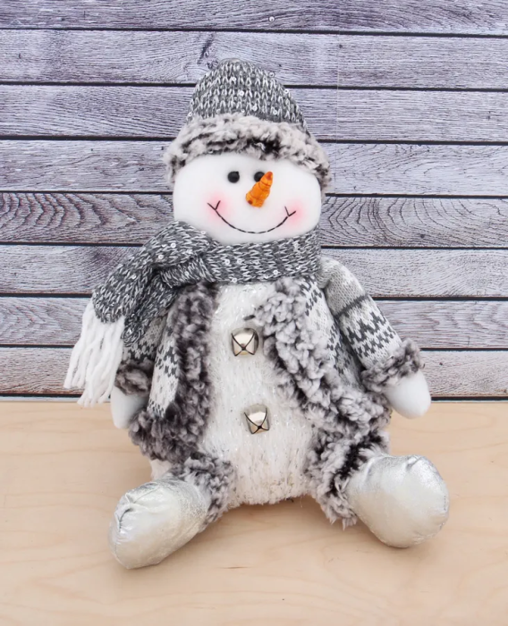 Новогодняя фигура  Веселый снеговик  с колокольчиками - купить в магазине Кассандра, фото, 4665306696935, 