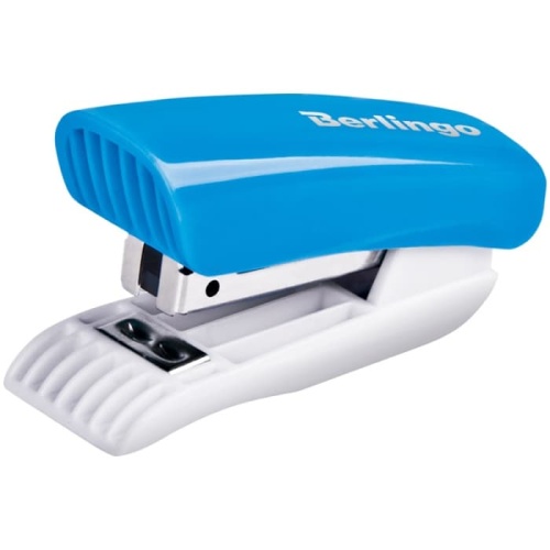 Мини-степлер №10 Berlingo "Blitz" до 10л., пластиковый корпус, голубой- купить в магазине Кассандра, фото, 4260107529439, 
