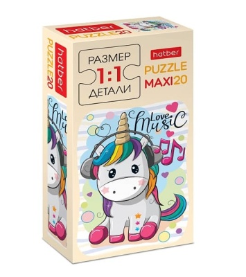 Пазл.20 " Hatber " Maxi I Love Music 16,5*23см, картонная упаковка(Пазл MAXI состоит из- купить в магазине Кассандра, фото, 4606782317976, 