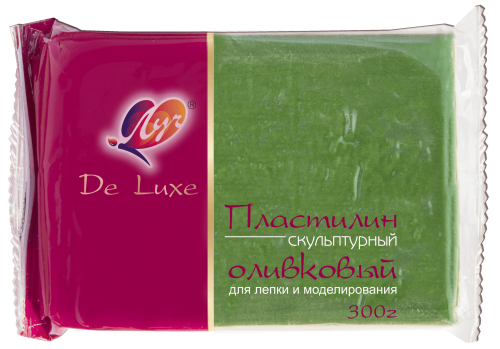 Пластилин скульптурный ЛУЧ "ЛЮКС" 300гр. оливкового цвета  24С 1506-08- купить в магазине Кассандра, фото, 4601185011384, 