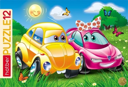 Пазлы " Hatber "    12элементов Любимые машинки 20*30см, в рамке, картонная упаковка(Пазл в рамке отли- купить в магазине Кассандра, фото, 4606782467398, 