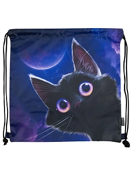Мешок д/обуви Schoolformat ИГРИВЫЙ КОСМОКОТИК 40x40 см фиол. 1 отд. универс. - купить в магазине Кассандра, фото, , 