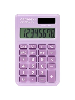 Калькулятор карманный CROMEX CX-210N-LV (96х62 мм), 8 разрядов, двойное питание, сиреневый, 273836- купить в магазине Кассандра, фото, 4606224498416, 