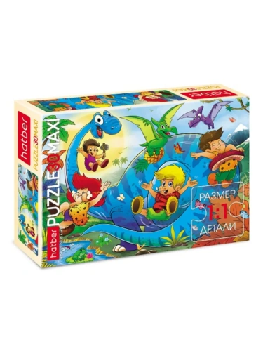 Пазл.30." Hatber " Maxi Приключения с Дино 29*21см, картонная упаковка- купить в магазине Кассандра, фото, 4606782577615, 