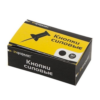 Кнопки силовые inФОРМАТ 30 шт гвоздики металл черный карт. упак. - купить в магазине Кассандра, фото, 4602723031741, 