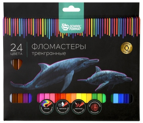 Фломастеры Schoolformat ДИКАЯ ПЛАНЕТА классические 24 цв. трехгран. корп. стандартн- купить в магазине Кассандра, фото, 4602723149040, 