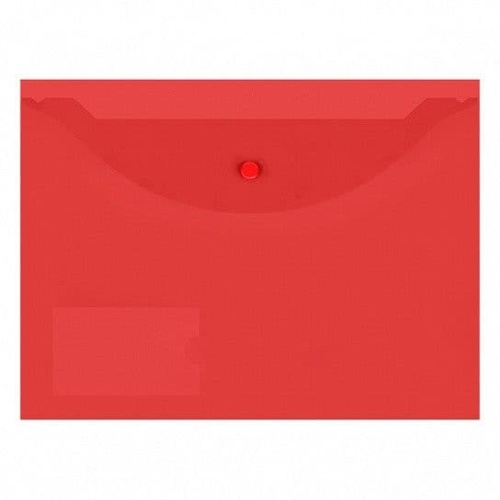 Папка-конверт на кнопке А4. inФОРМАТ красный пластик150мкм на кнопке карман д/визиток- купить в магазине Кассандра, фото, 4602723054740, 