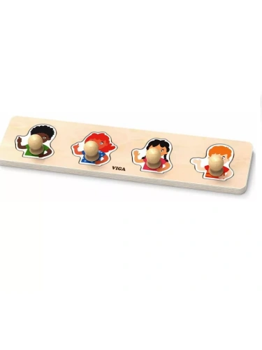 Пазл-вкладыш "Цвет кожи" (4 детали) в пакете- купить в магазине Кассандра, фото, 6971608445361, 