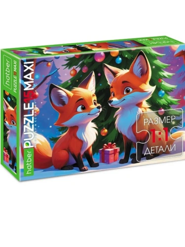 Пазлы " Hatber " 15элементов ECO Maxi Милые лисички 33*22см, картонная упаковка- купить в магазине Кассандра, фото, 4606782571118, 