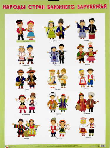Развивающие плакаты. Народы стран ближнего зарубежья- купить в магазине Кассандра, фото, 9785431526992, 