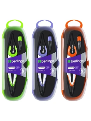 Готовальня Berlingo "Optimum", 2 предмета, циркуль 135мм, пластиковый футляр- купить в магазине Кассандра, фото, 4260107474531, 