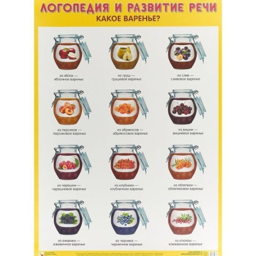 Плакаты. Логопедия и развитие речи. Какое варенье?- купить в магазине Кассандра, фото, 9785431519369, 