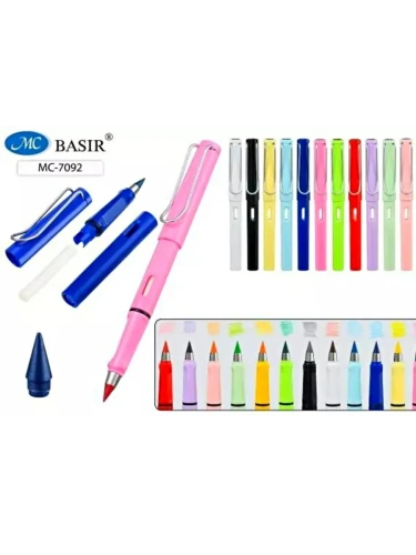 Карандаши 12цв, вечные " Basir " круглые, с ластиком, пластиковые, картонная упаковка, европодвес- купить в магазине Кассандра, фото, 4657803374478, 