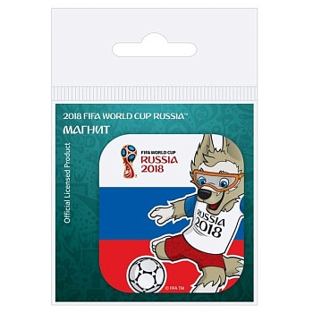 Магнит картон Забивака "Удар!" триколор FIFA 2018 — фото, ISBN 4602010592702