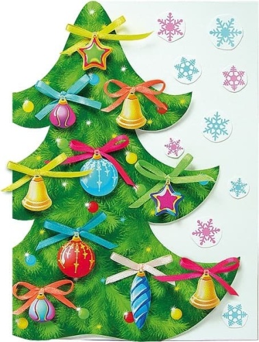 Клевер.Набор для открытки"Новогодняя елка".23-521- купить в магазине Кассандра, фото, 4607056493402, 