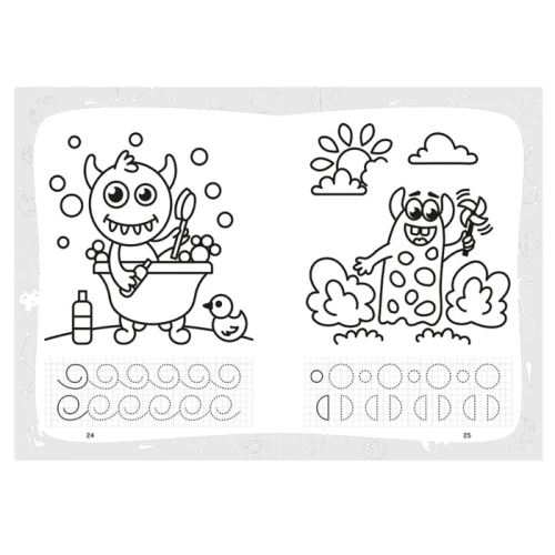 ПЕРВАЯ раскраска-пропись А4 ВЕСЕЛЫЕ МОНСТРИКИ (Р-7911) 24л,обл.цел.к,гл.лам,бл.офс100,скр- купить в магазине Кассандра, фото, 4610144879118, 