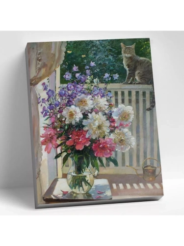 Картина по номерам (40х50) ШТУЦ Е. НА БАЛКОНЕ (36 цветов)- купить в магазине Кассандра, фото, 4660011884875, 