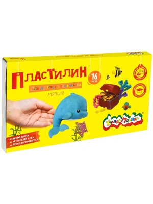 Пластилин для детского творчества 16цв."Каляка-Маляка"  240 г со стеком 3+- купить в магазине Кассандра, фото, , 