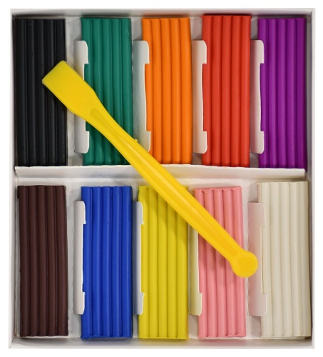 Пластилин 10цв."Каляка-Маляка" 150 г со стеком 3+- купить в магазине Кассандра, фото, 4602723004639, 