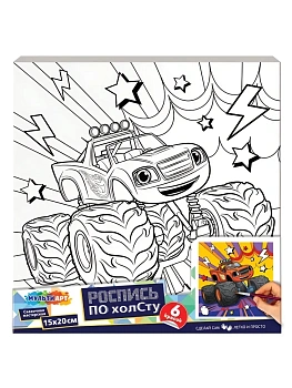 Холст по контуру 15*15 см Машинка МУЛЬТИ АРТ - купить в магазине Кассандра, фото, 4660254454347, 