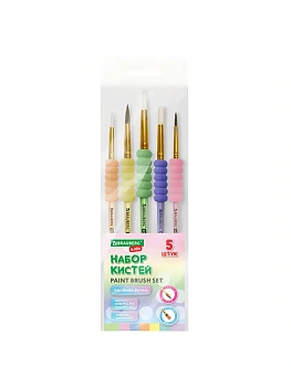 Набор кистей 4шт. c EVA вставкой (ПОНИ кр. 1,4 КОЗА кр. 3,6 ЩЕТИНА пл. 4), BRAUBERG KIDS - купить в магазине Кассандра, фото, 4606224518152, 
