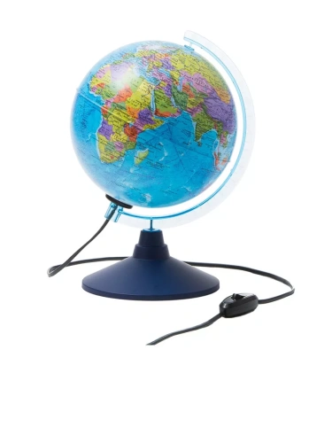 Глобус политический с подсветкой от сети 210мм " Globen " синяя подставка- купить в магазине Кассандра, фото, 4680009930698, 