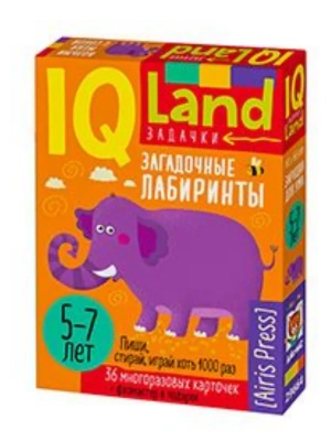 IQ Многоразовые карточки с маркером.5+ Загадочные лабиринты — фото, ISBN 9785811287376