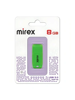 Флеш-диск " Mirex "  8GB Softa зеленый USB 3.0, 10005030/211123/3308870 - купить в магазине Кассандра, фото, 4680038228339, 