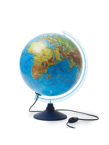 Глобус физический с подсветкой от сети 320мм " Globen " синяя подставка- купить в магазине Кассандра, фото, 4680009931114, 