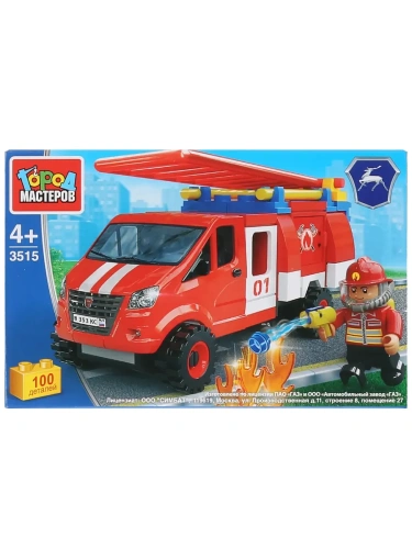 Группа ГАЗ конструктор ПОЖАРНАЯ БАЗА с газелью, 180 дет. Город мастеров в кор.2*8шт- купить в магазине Кассандра, фото, 4650250569794, 