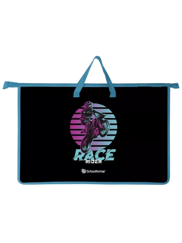 Папка д/труда с ручкой А3 Schoolformat MOTO SPORT 466х335х50 пластик д/мальчиков- купить в магазине Кассандра, фото, 4602723150329, 