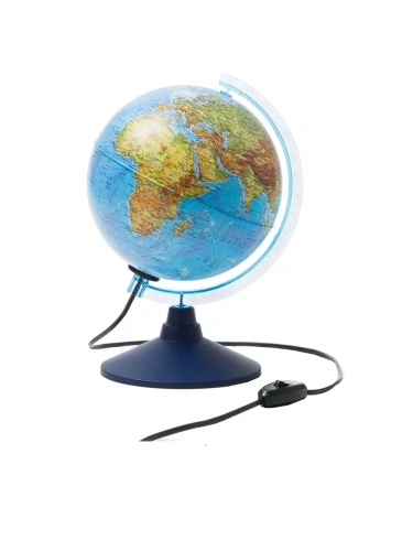 Глобус физический с подсветкой от сети 210мм " Globen " синяя подставка- купить в магазине Кассандра, фото, 4680009930681, 