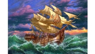 Холст с красками 40х50 см по номерам. МОРСКАЯ СТИХИЯ (Арт. Х-8429)- купить в магазине Кассандра, фото, 4665304684293, 