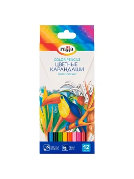 Карандаши цветные Гамма "Классические", 12цв., заточен., картон. упак., европодвес - купить в магазине Кассандра, фото, 4600395081989, 