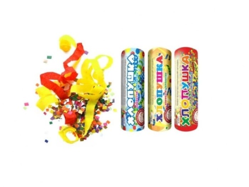 Хлопушка H-100 мм конфетти, серпантин, 6073572- купить в магазине Кассандра, фото, 4607176390148, 